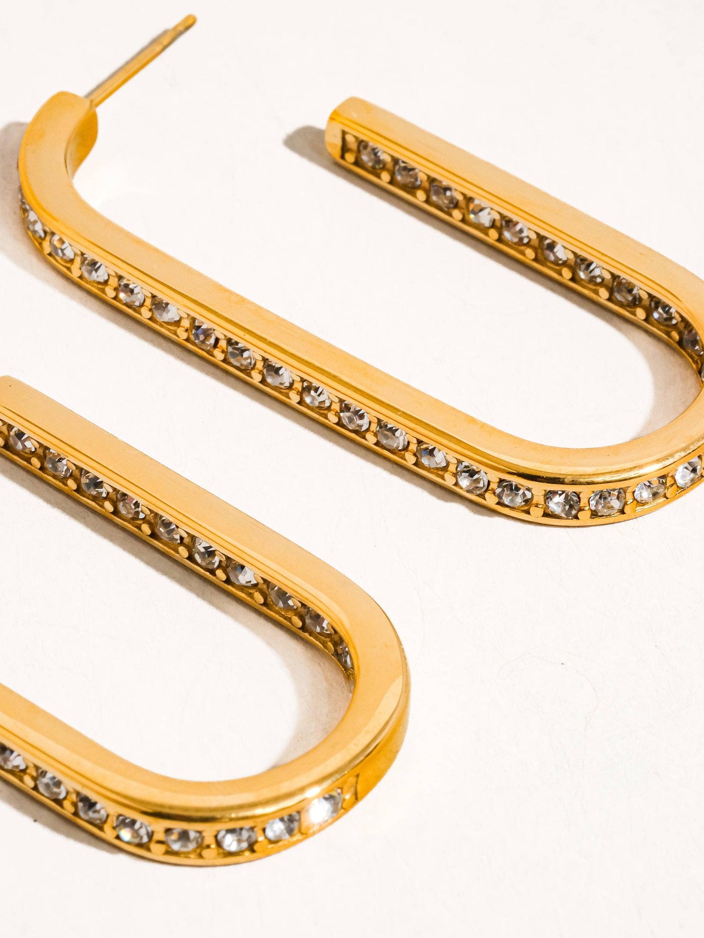 Belmont Gold U Hoop CZ Earring