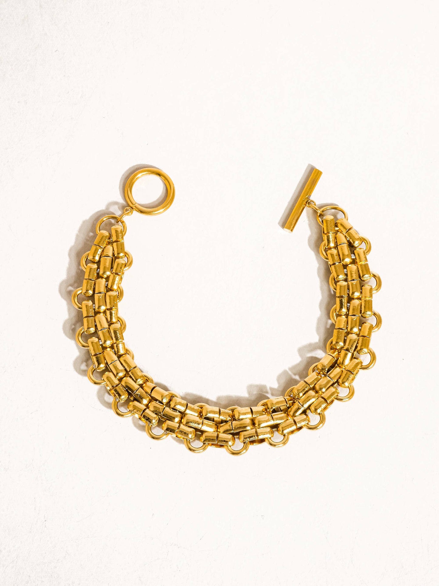 Donni Gold Bold Weave Bracelet
