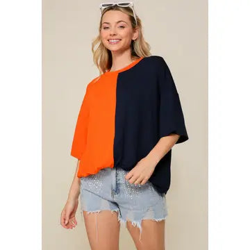 Game Day Split Color Oversize Tee
