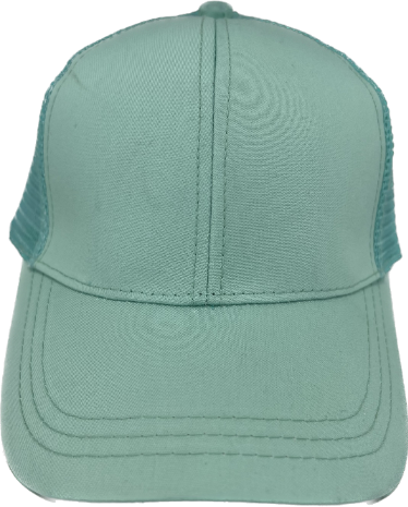 Solid High Ponytail Hat with Mesh, Mint