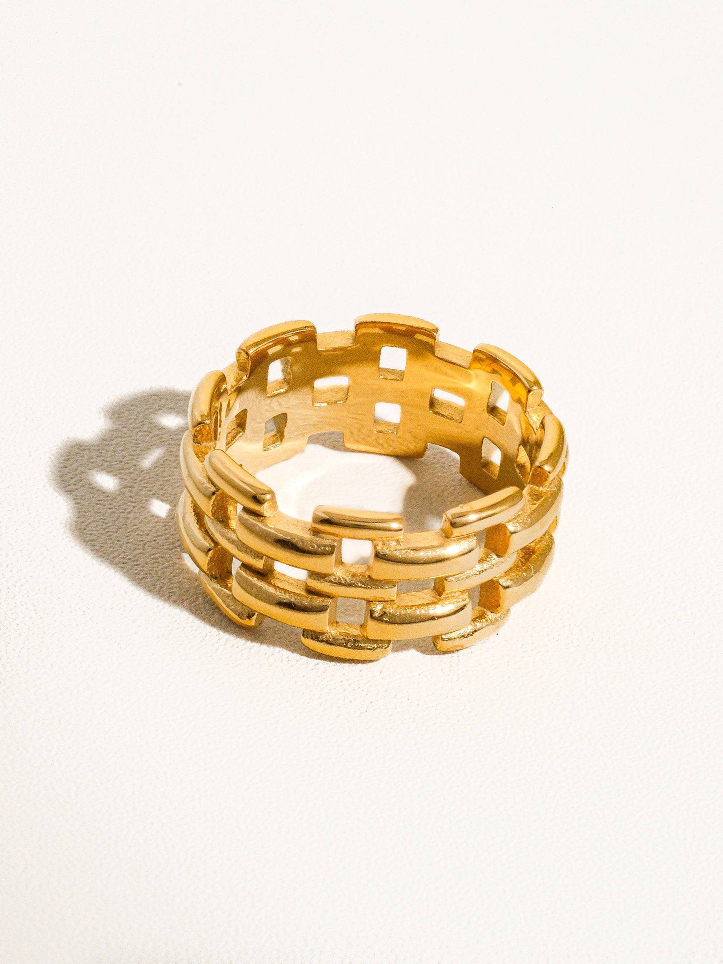 Roxie Gold Braided Chain Ring