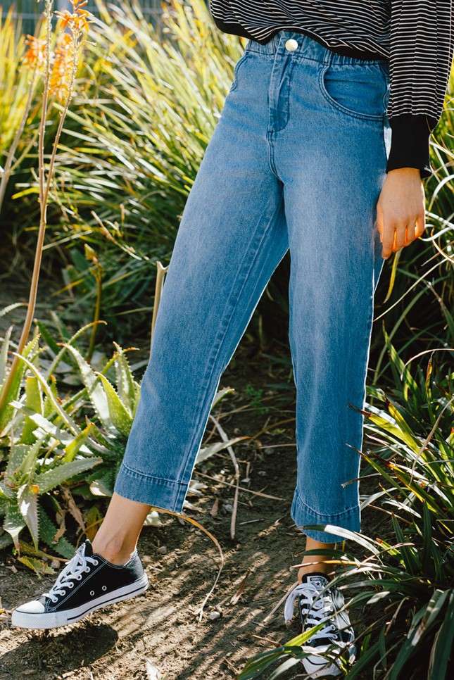 Denim Boyfriend Fit Pants