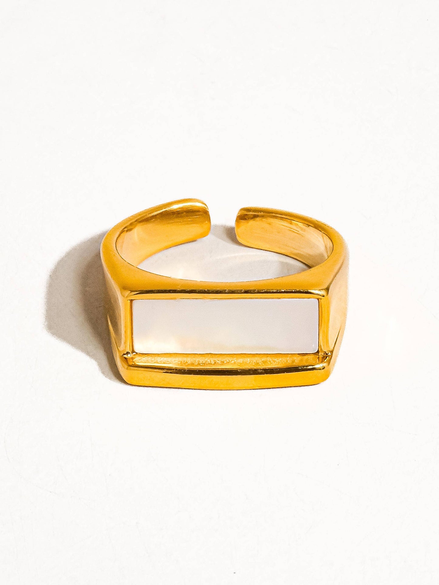 Rectangle Shell Statement Ring