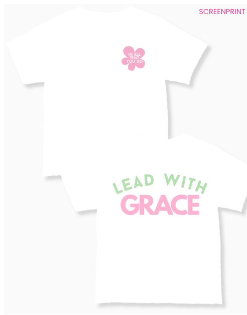 Lead with Grace on White Relaxed Fit Tee