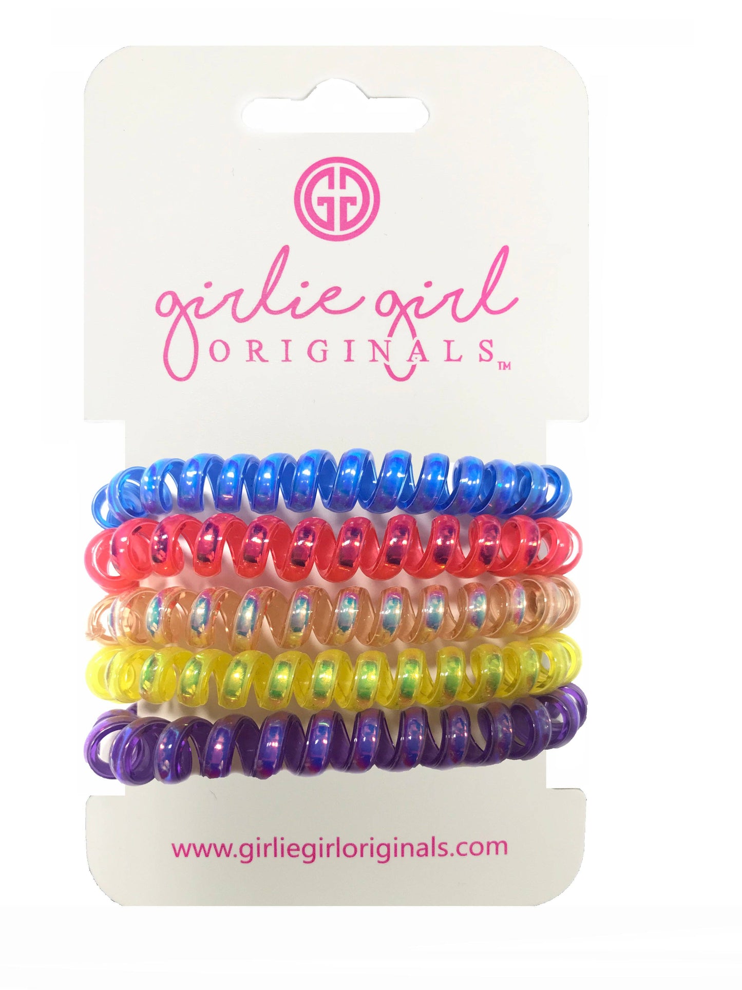 Telephone Cord Hair Ties-Blue, Pink, Yellow