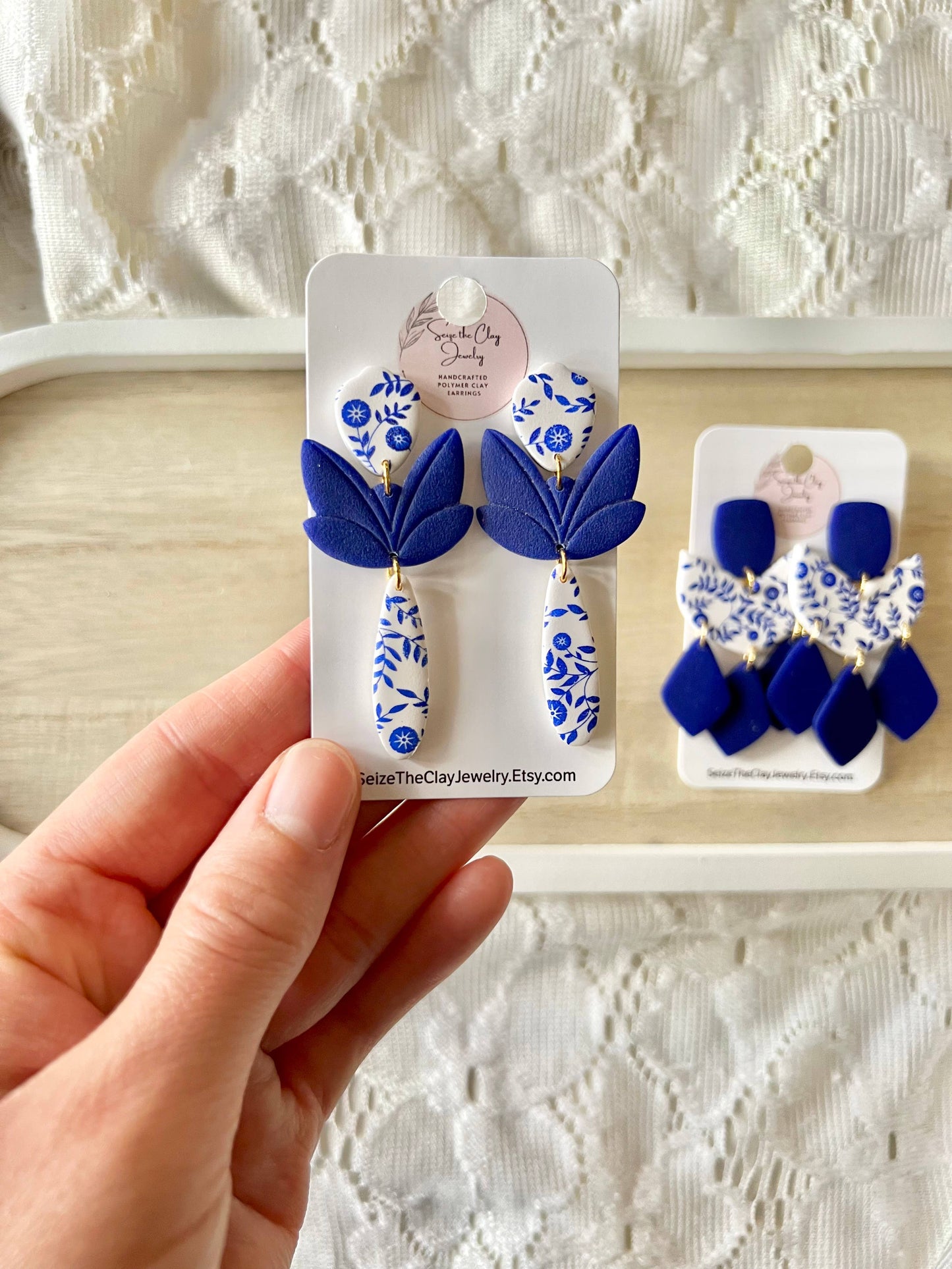 Damask Clay Earrings