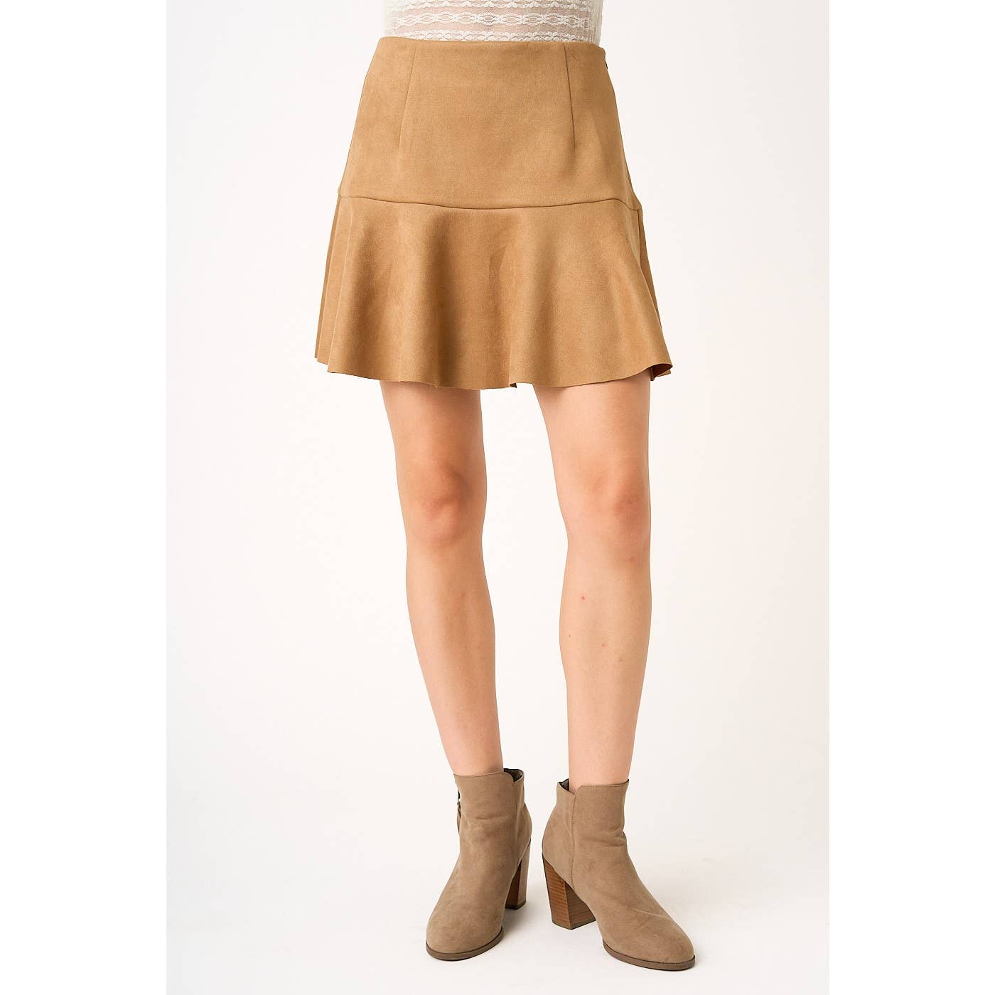 Suede High Wasted Mini Skort