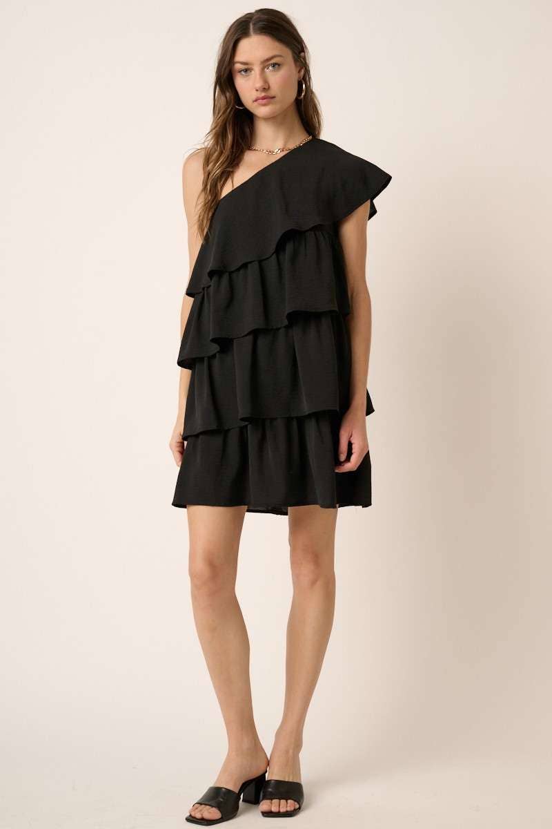 One Shoulder Tier Detail Dress