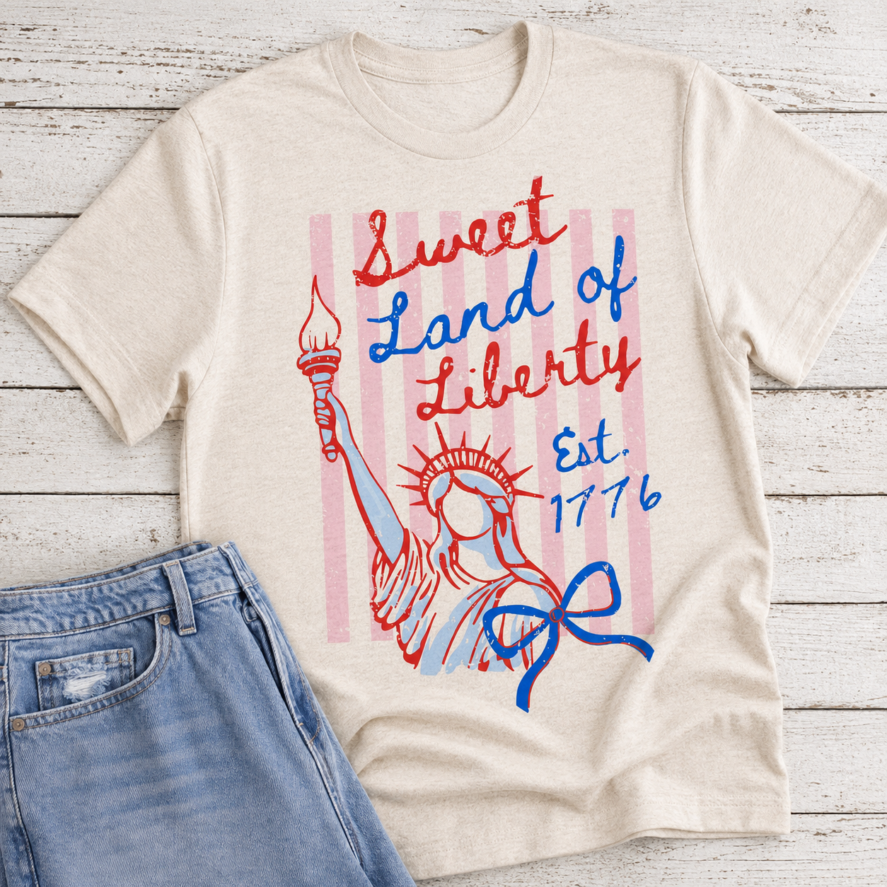 July 4th Sweet Land Of Liberty Graphic Tee