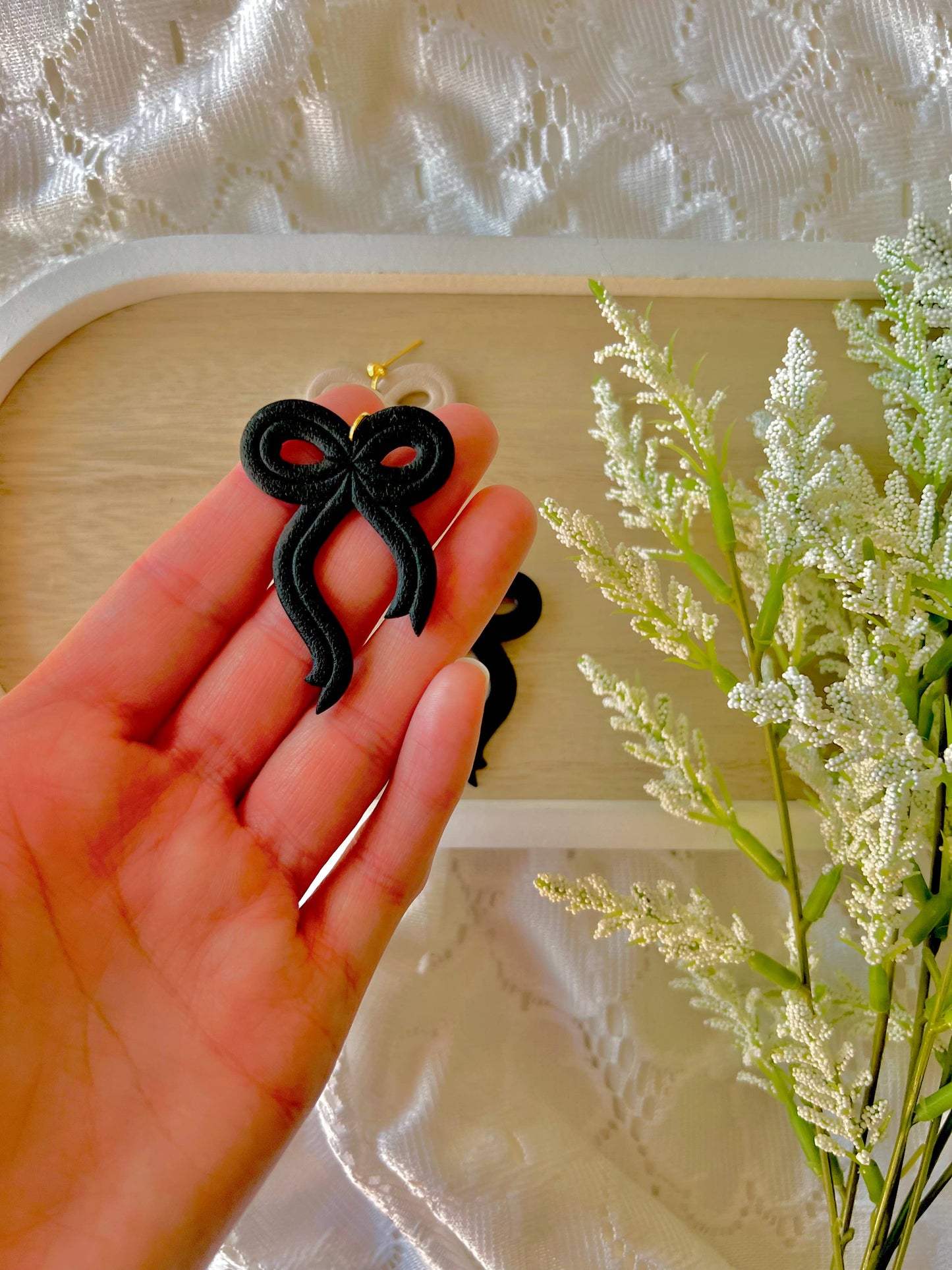 Embossed Bow Earrings