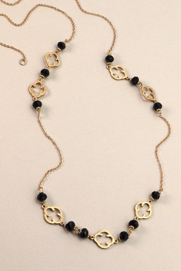 Clover Bead Long Necklace