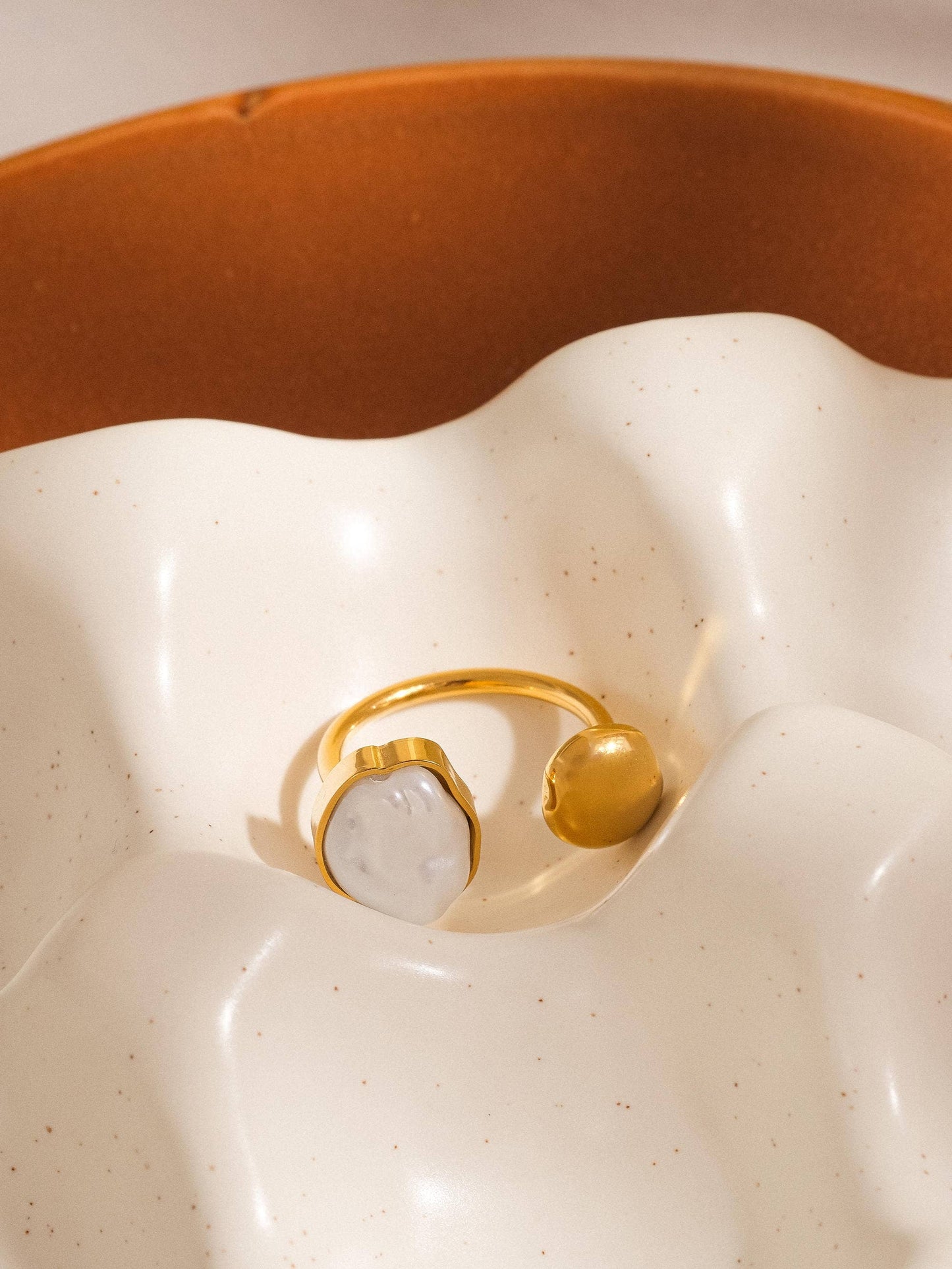 Abstract Pearl Ring