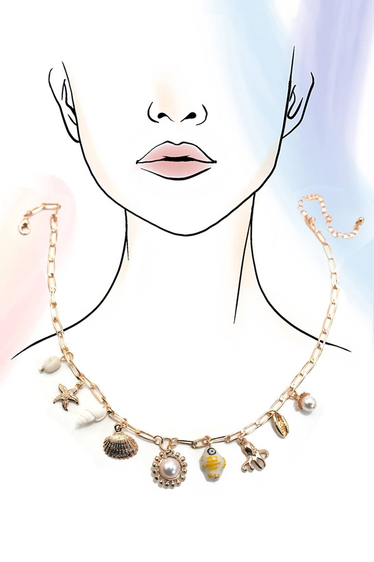 Charm Necklace-Fisherman Toile Fish