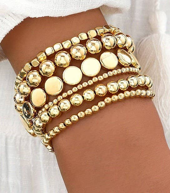 Multi Chain Bead Mix Stretchable Bracelet