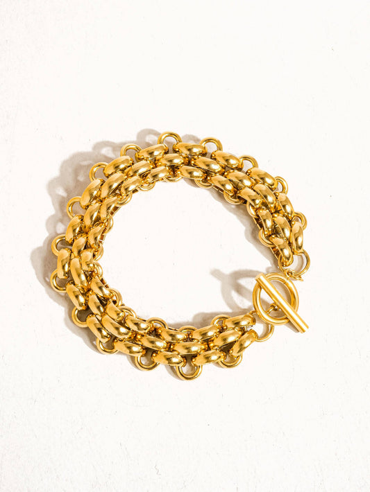 Donni Gold Bold Weave Bracelet