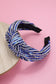 SEQUIN STRIPE EMBELLISHED KNOT HEADBAND