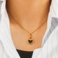 Double-Sided Black & White Heart Necklace