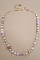 Pink Ceramic Porcelain Pearl Bow Necklace