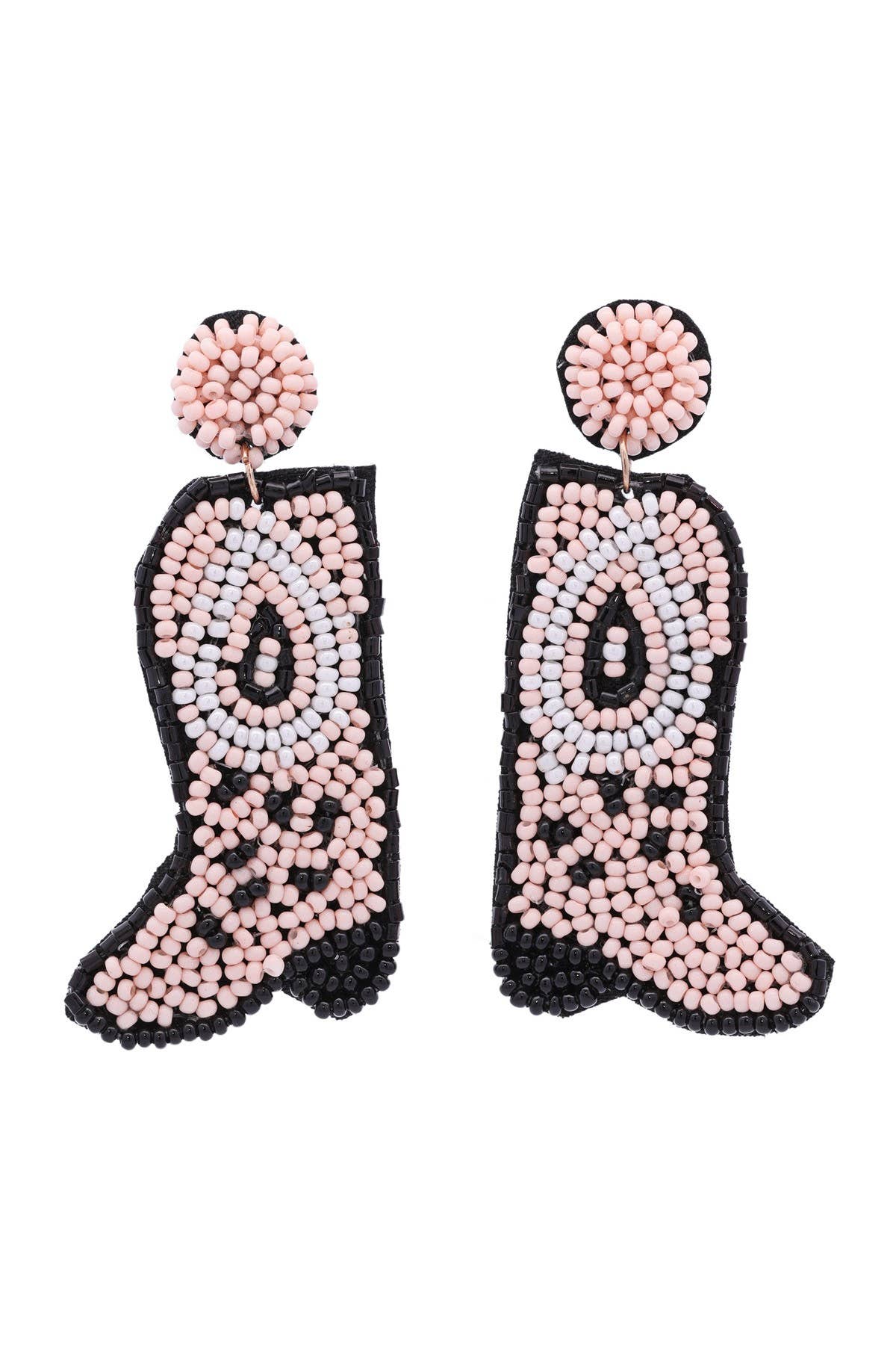Western Cowboy Boots Beaded Drop Earrings