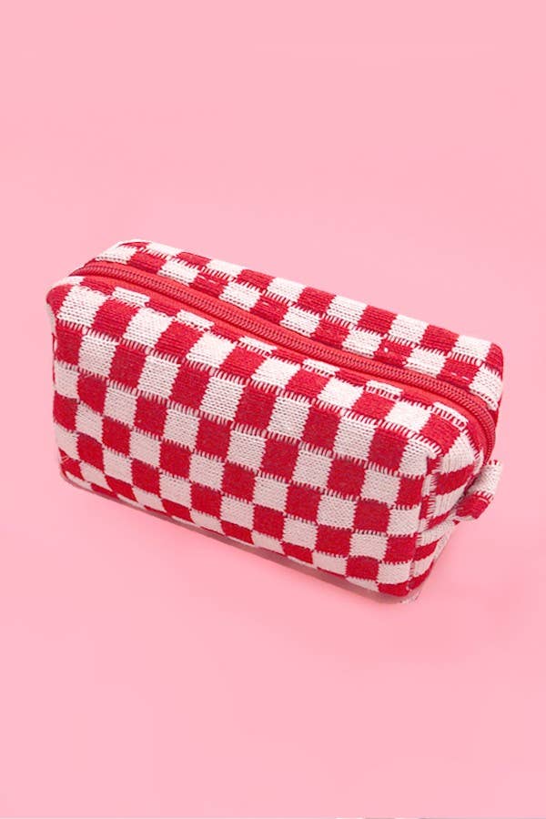Checker Cosmetic Pouch