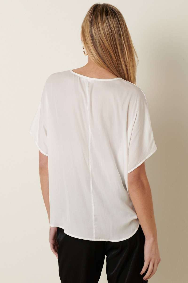 White V Neck Blouse