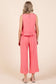 Linen Ruffle Tank Top and Pant Set