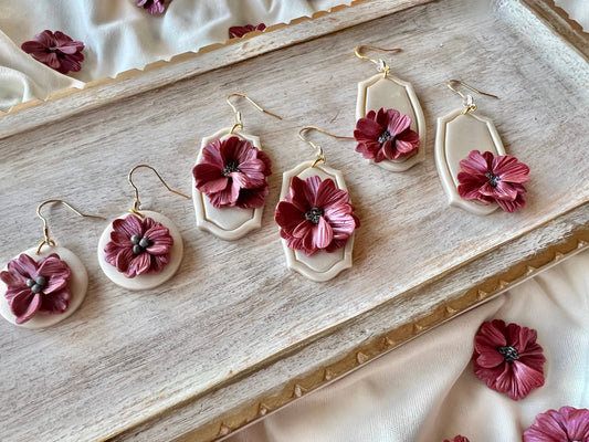 Realistic Floral Earrings
