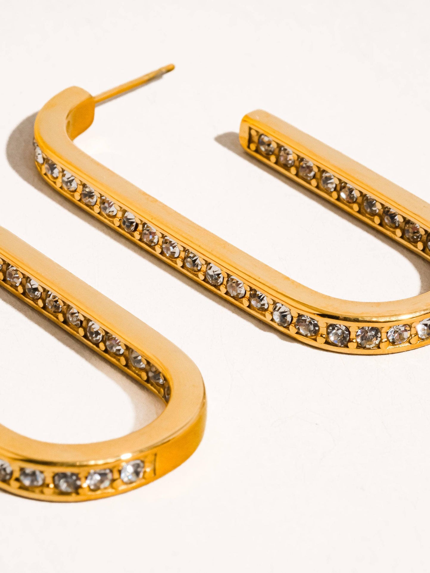 Belmont Gold U Hoop CZ Earring