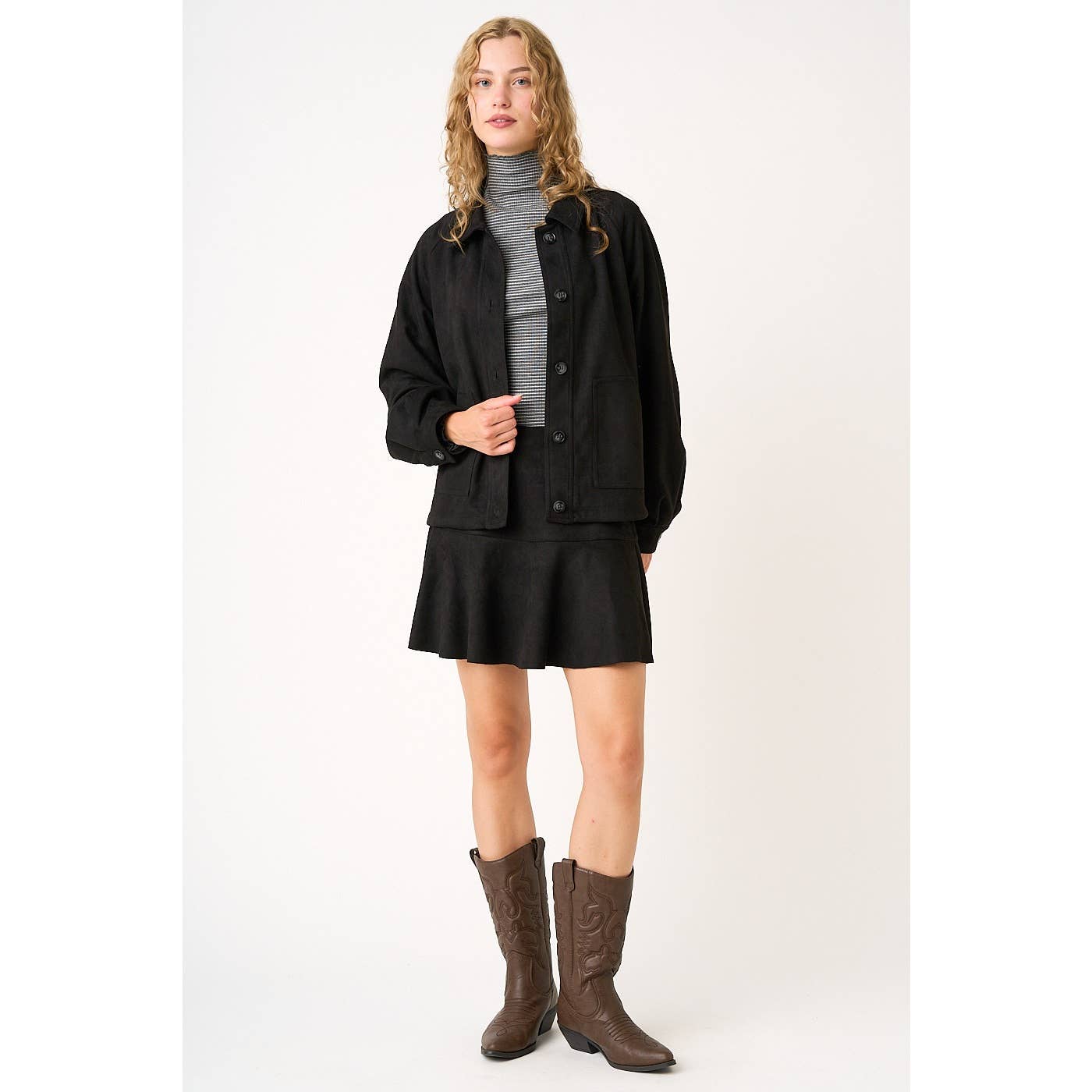 Suede High Wasted Mini Skort