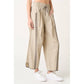 SPORTY STRIPE NYLON PULL ON BARREL LEG PANTS