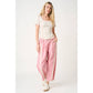 SPORTY STRIPE NYLON PULL ON BARREL LEG PANTS