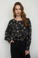 BOW PATTERN ROUND NECK LONG SLEEVE BLOUSE