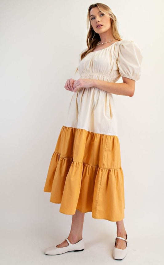 Sunset Stroll Color Block Maxi Dress
