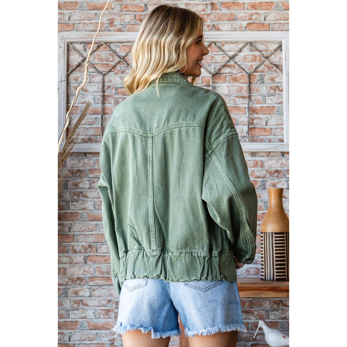 Oversize Cargo Denim Jacket