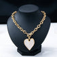 White Inlay Heart Toggle Necklace
