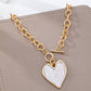 White Inlay Heart Toggle Necklace