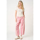 SPORTY STRIPE NYLON PULL ON BARREL LEG PANTS