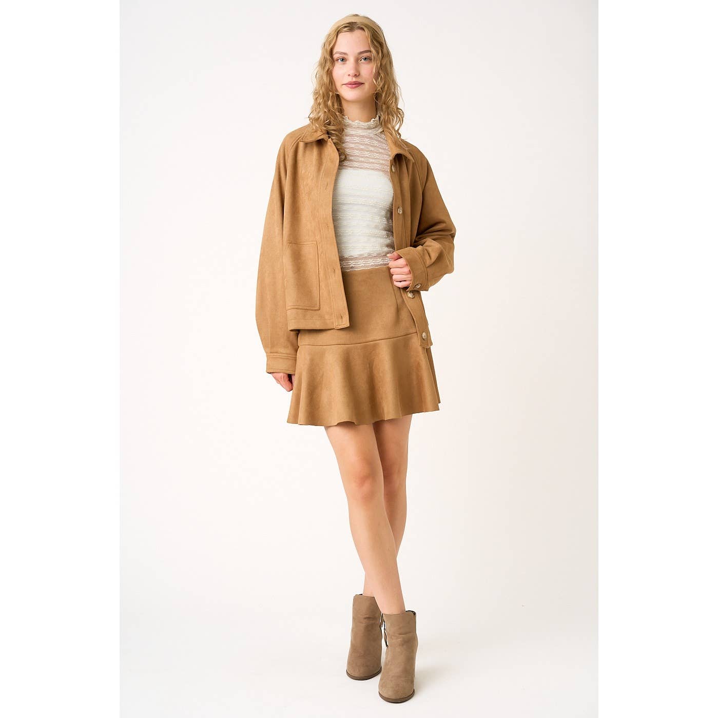 Suede High Wasted Mini Skort