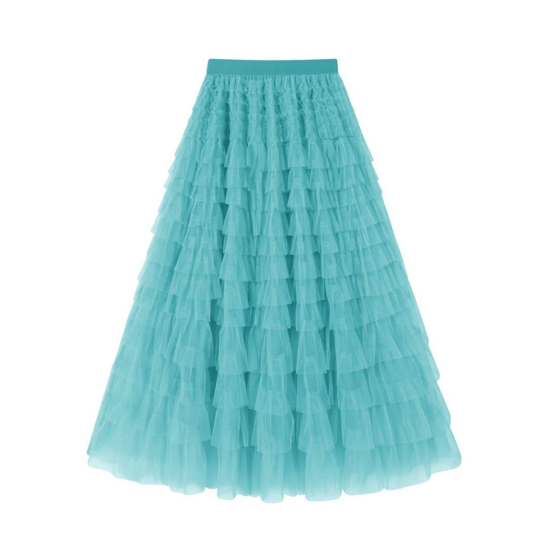 Mesh Tiered Skirt
