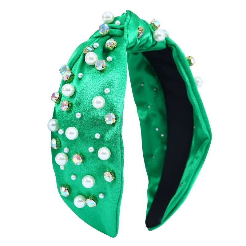 CHRISTMAS RHINESTONE PEARL BEAD HAIR BAND HEADBAND