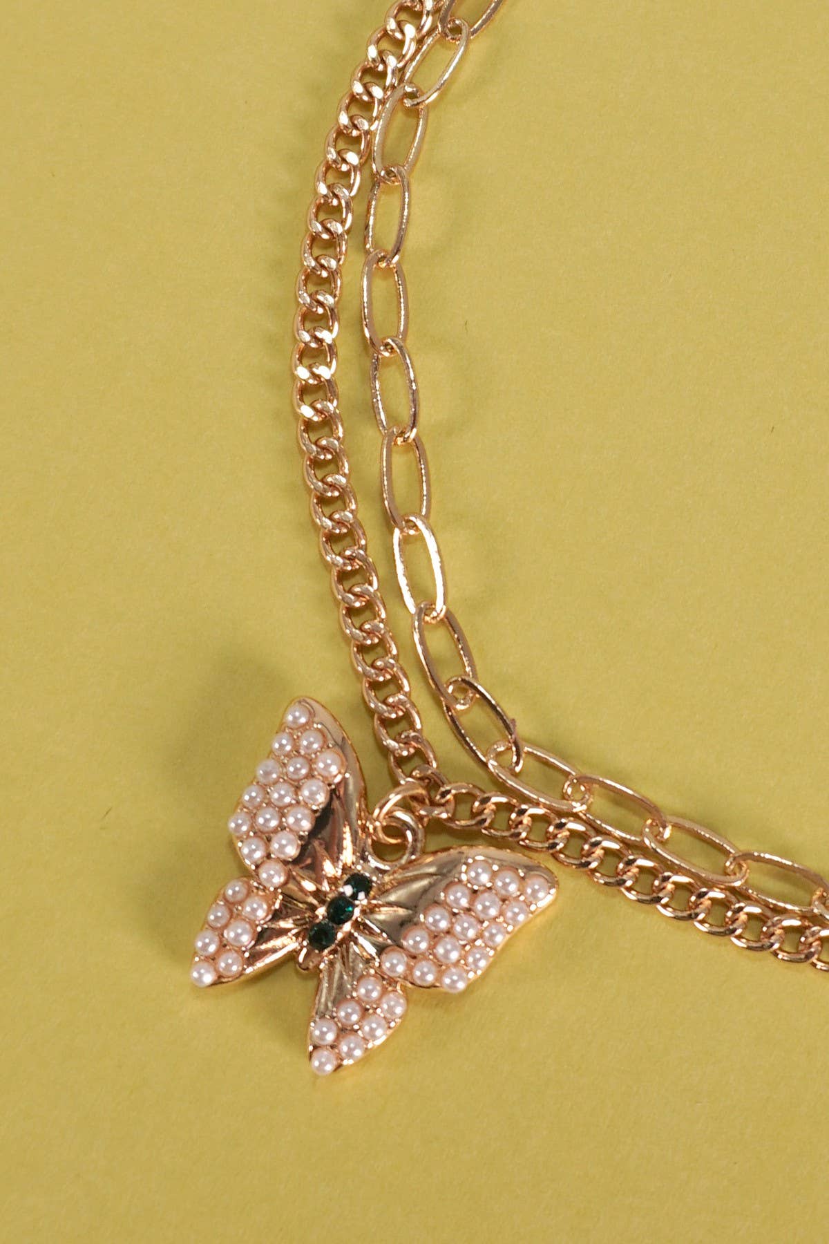 Pearl Butterfly Charm Bracelet