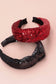 SEQUIN STRIPE EMBELLISHED KNOT HEADBAND