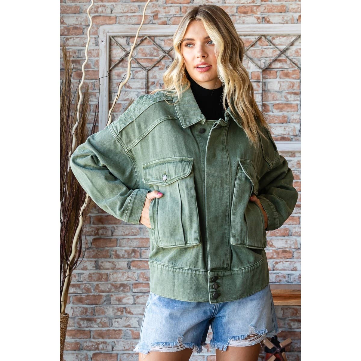 Oversize Cargo Denim Jacket