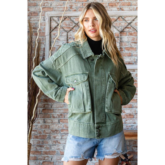 Oversize Cargo Denim Jacket