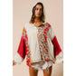 Knit and Print Mixed Hoodie