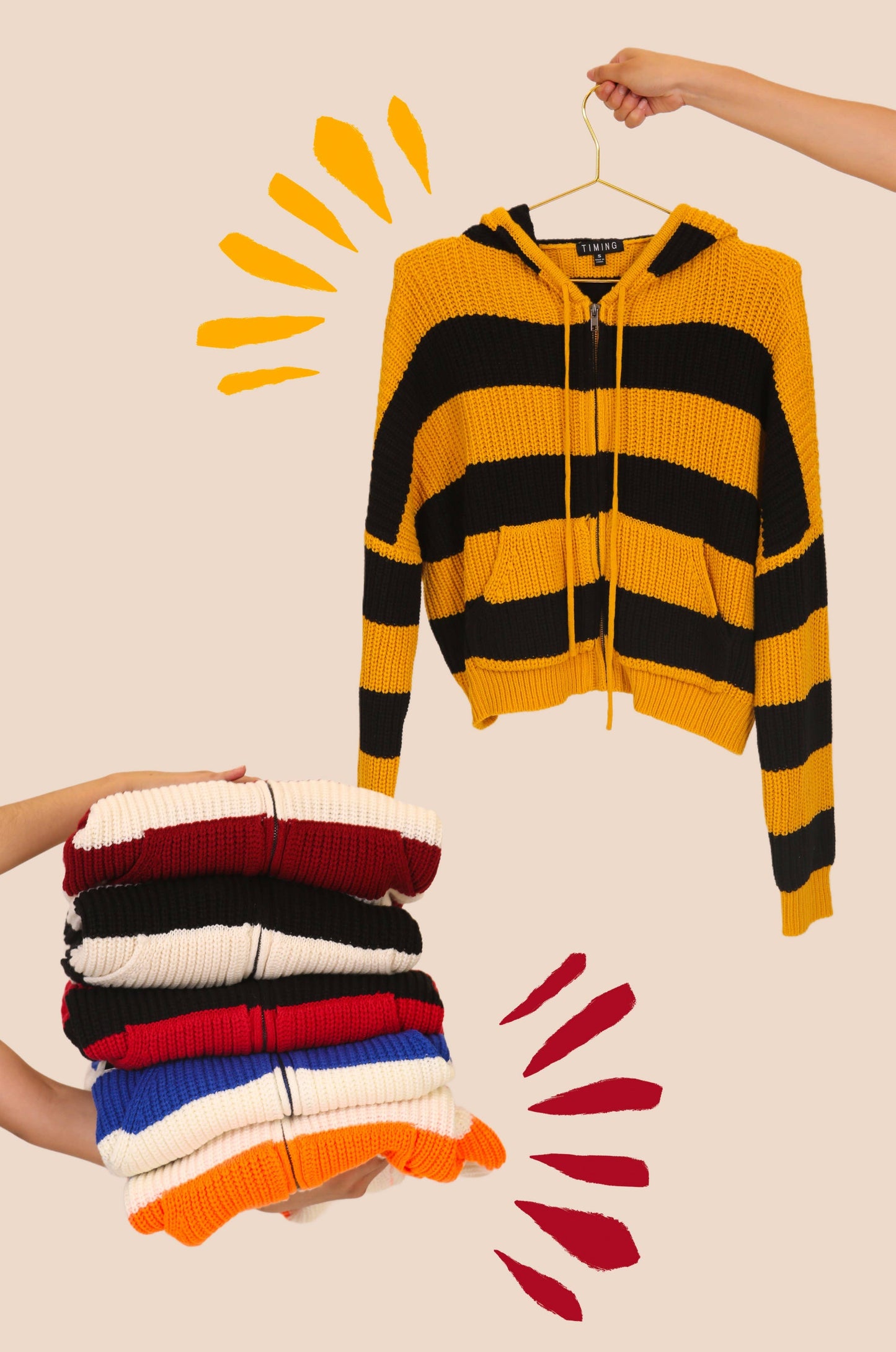 Zip Up Cable Knit Hoodie