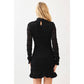 Ruffle Lace Mock Neck Long Sleeve Mini Dress