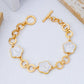 Enamel Quatrofoil Link Toggle Bracelet
