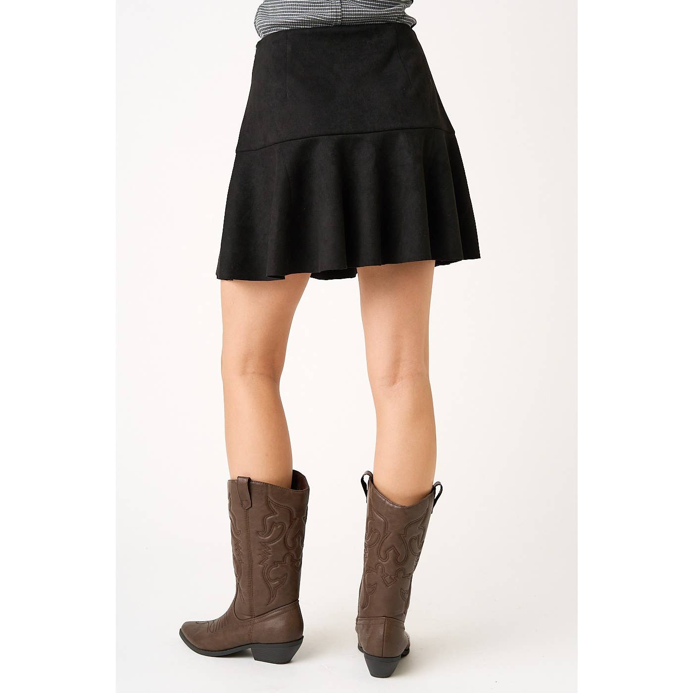Suede High Wasted Mini Skort
