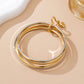 Gold Silver Heart Linked Multi Bangle Set Bracelet